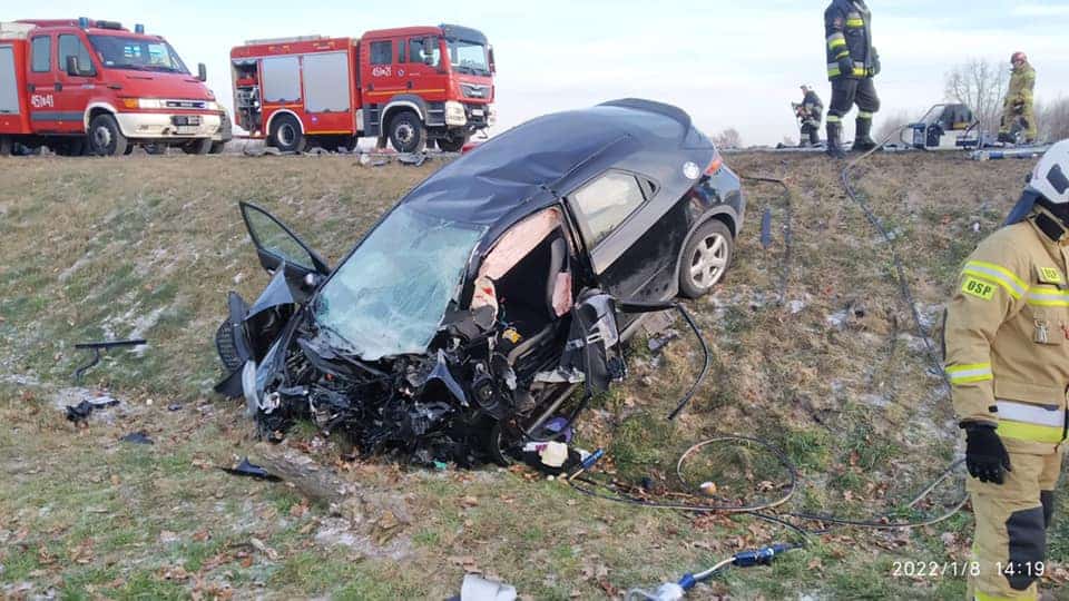 Wypadek na obwodnicy Lubartowa śmigłowiec LPR w Akcji